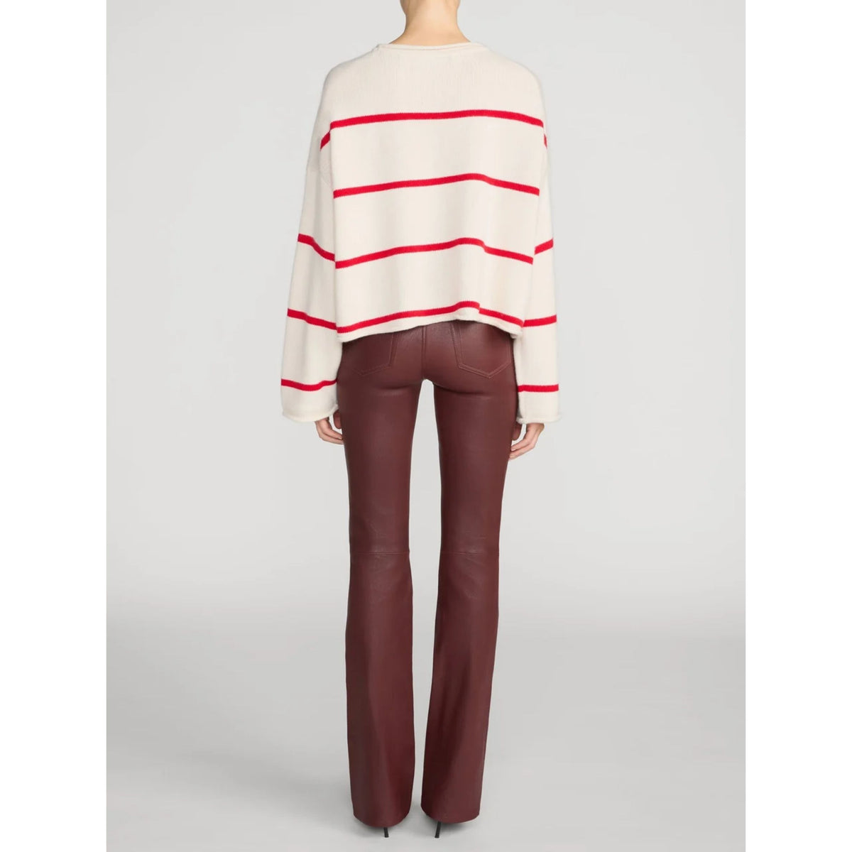 Roll Hem Sweater - Cream Stripe
