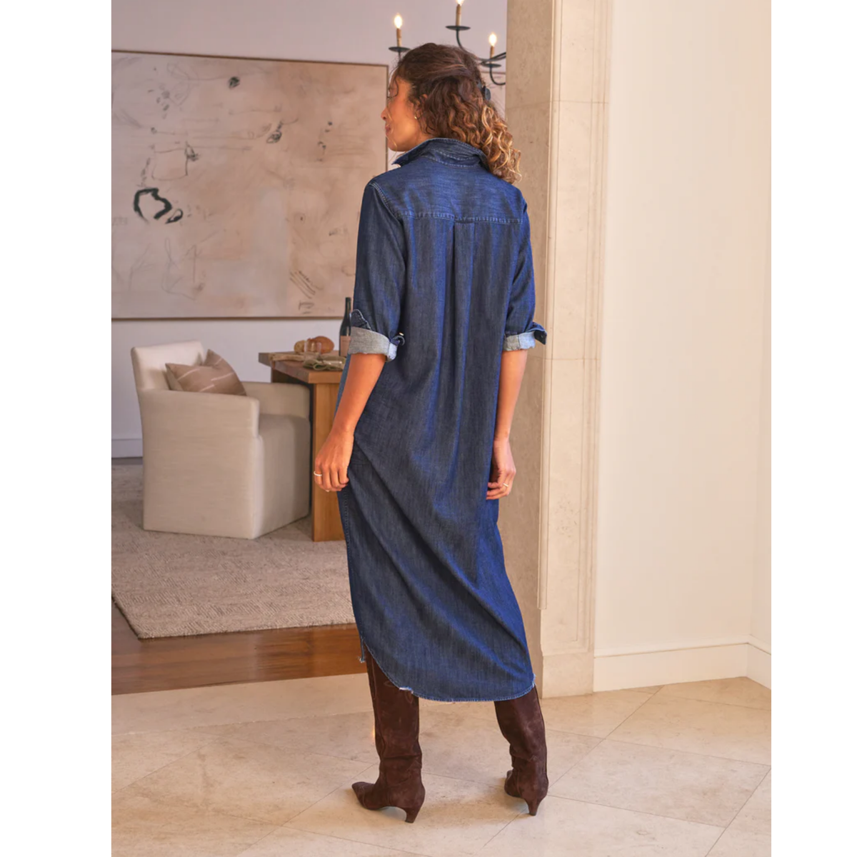 Rory Maxi Shirtdress - Vintage Dark Indigo