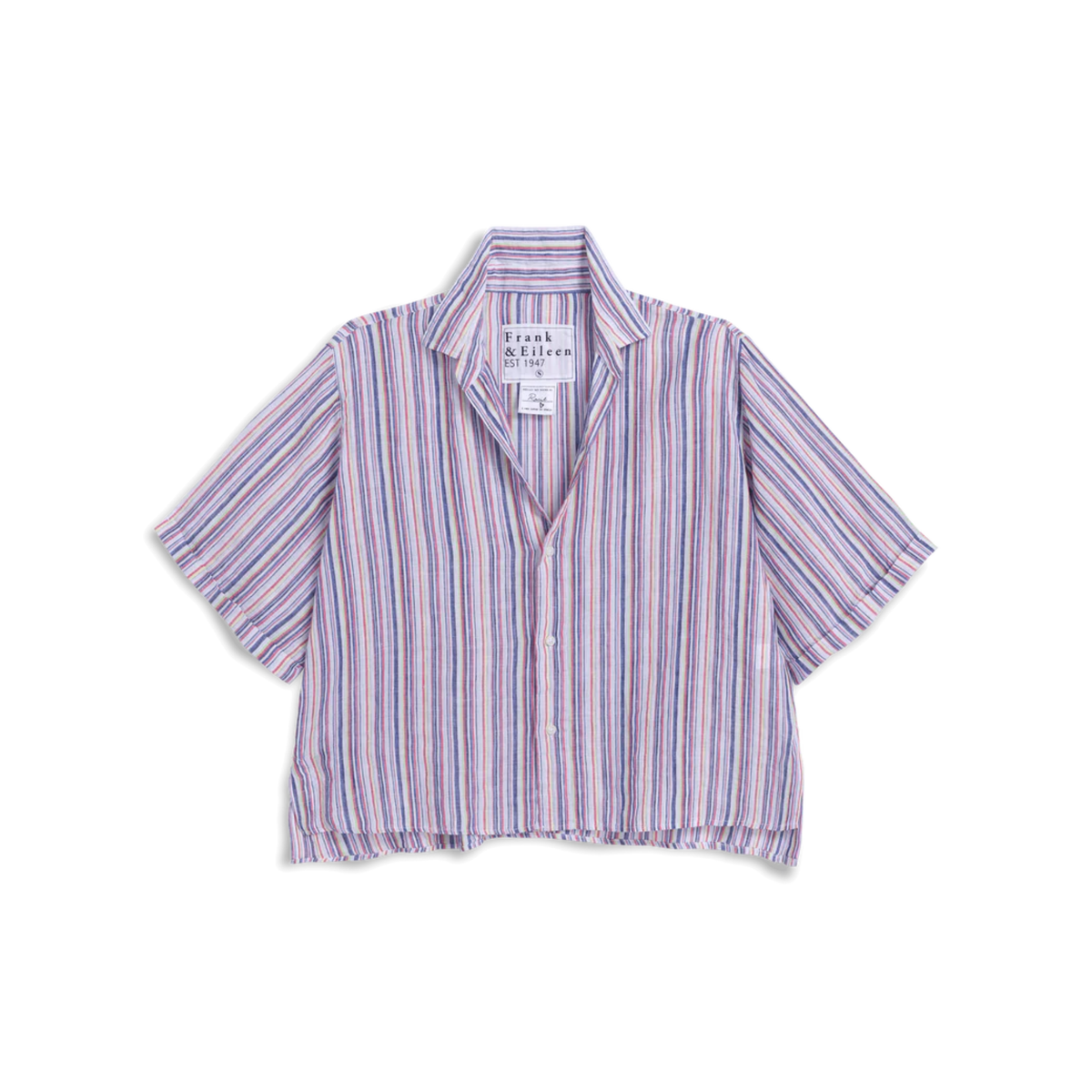 Rosie Short Sleeve Button-Up - Multi Stripe