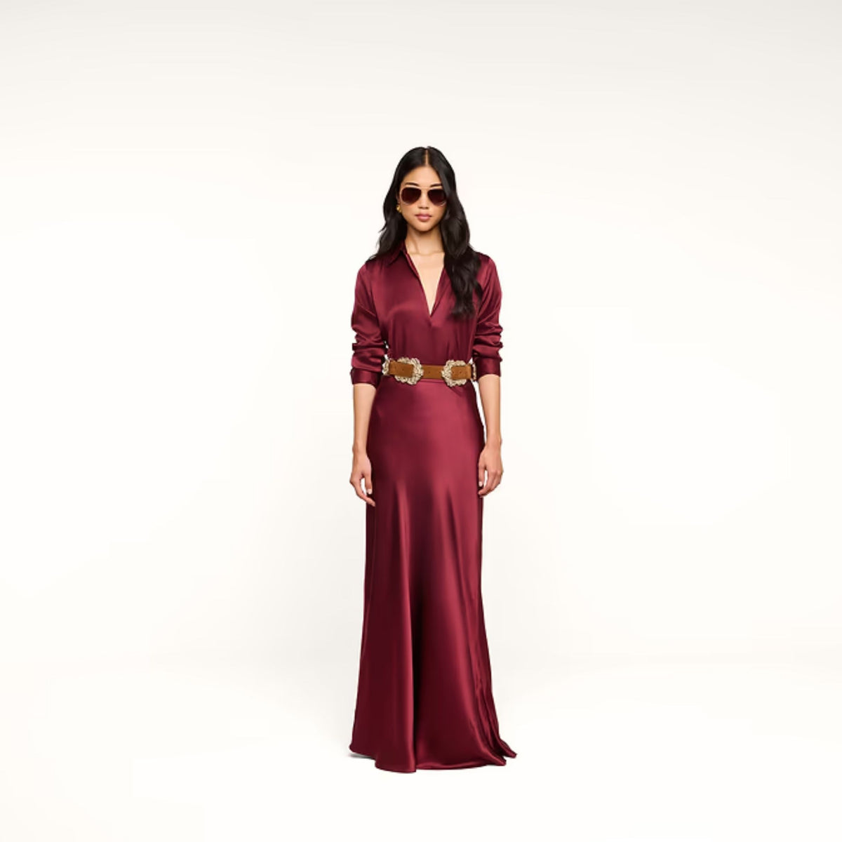 Ryker Bias Skirt - Merlot Red