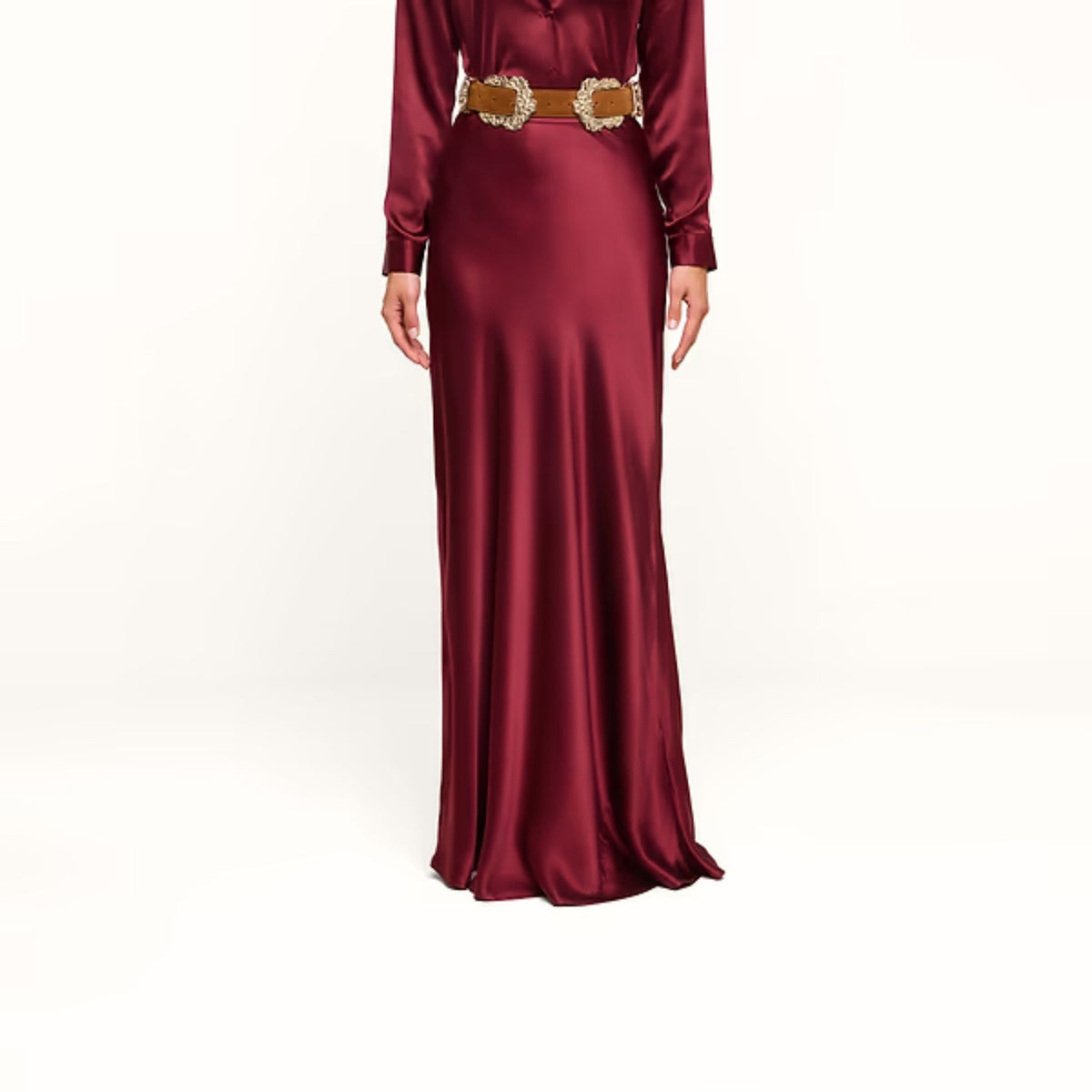 Ryker Bias Skirt - Merlot Red