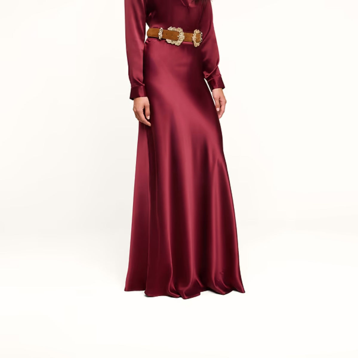 Ryker Bias Skirt - Merlot Red