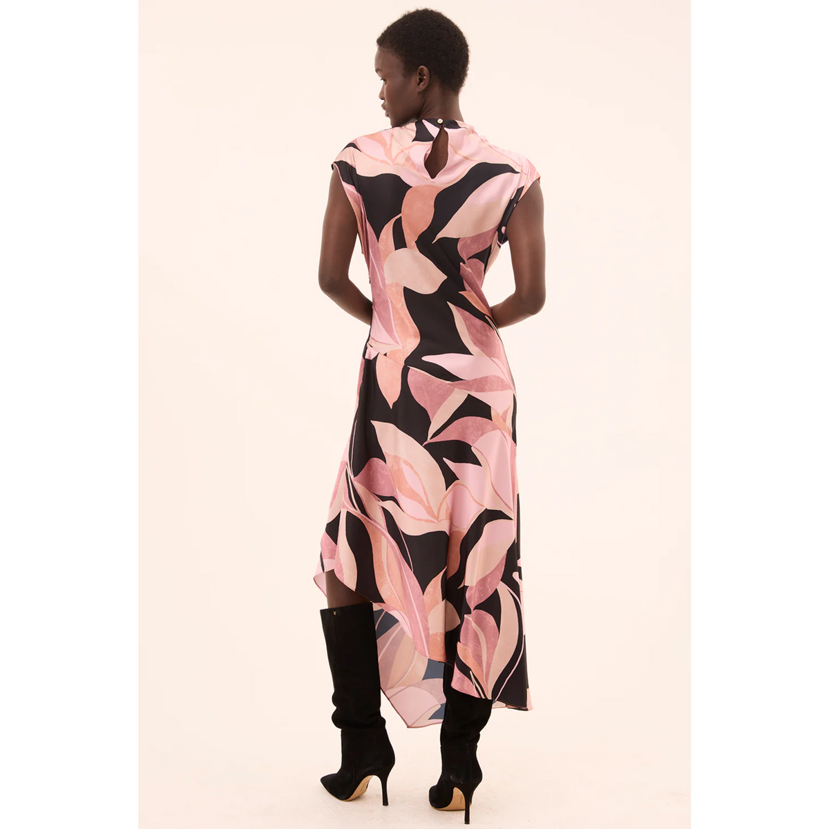 Sally Dress - Moody Abstract Flora Satin