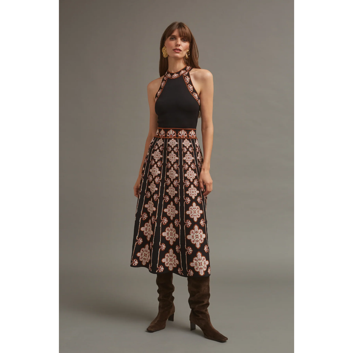 Sandrinna Dress - Vintage Scarf Black