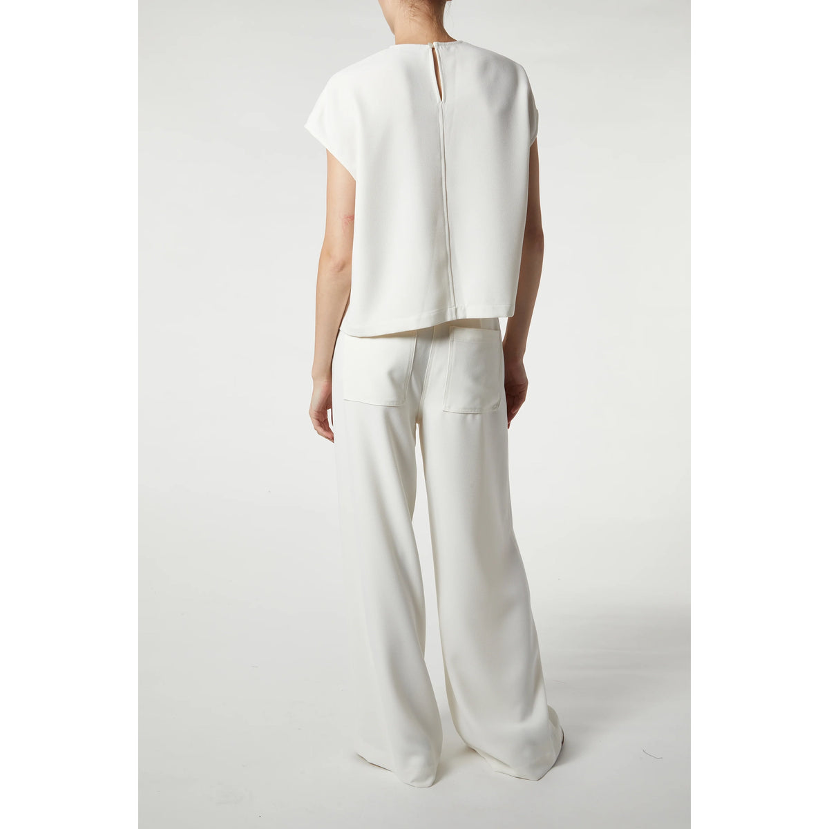 Neve Crepe Pant in Ivory