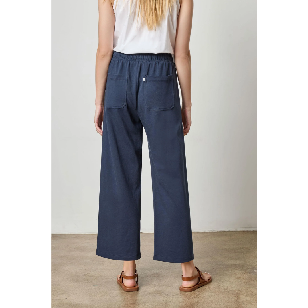 Seamed Wide Leg Pant - Dark Navy