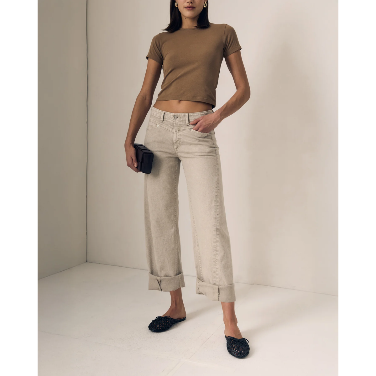 Selena Crop Cuffed - Desert Sands