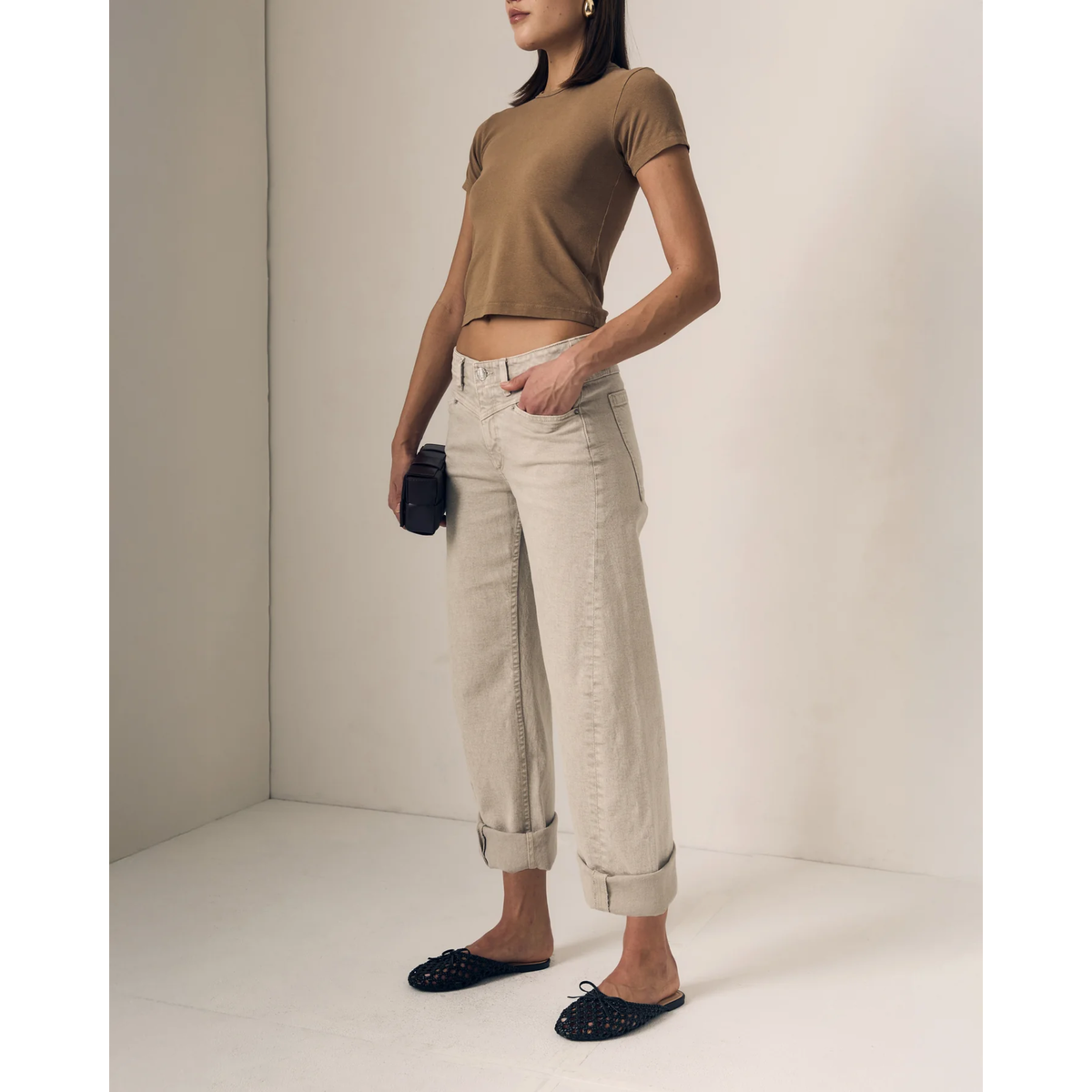 Selena Crop Cuffed - Desert Sands