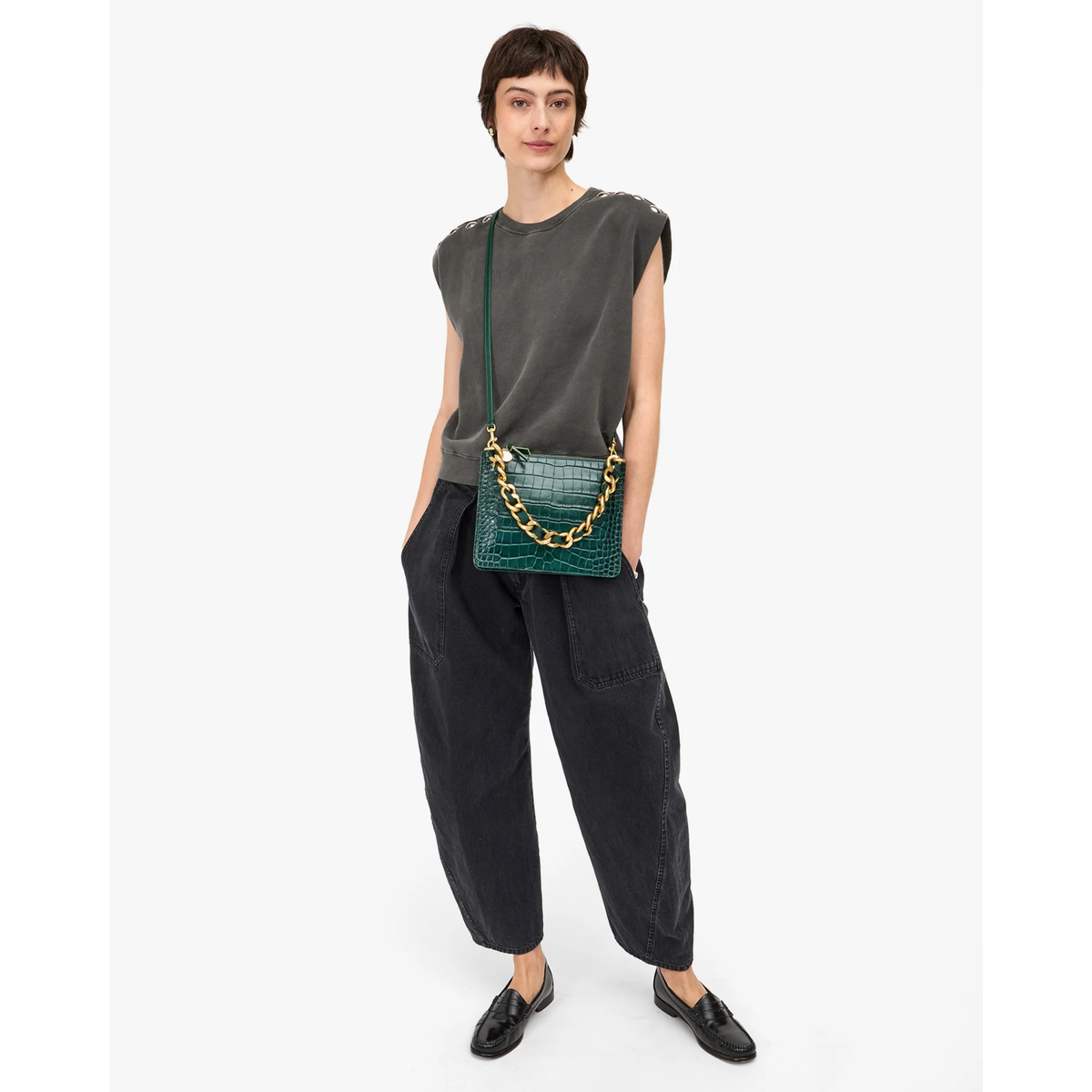 Shortie Strap - Evergreen Grosgain Chain