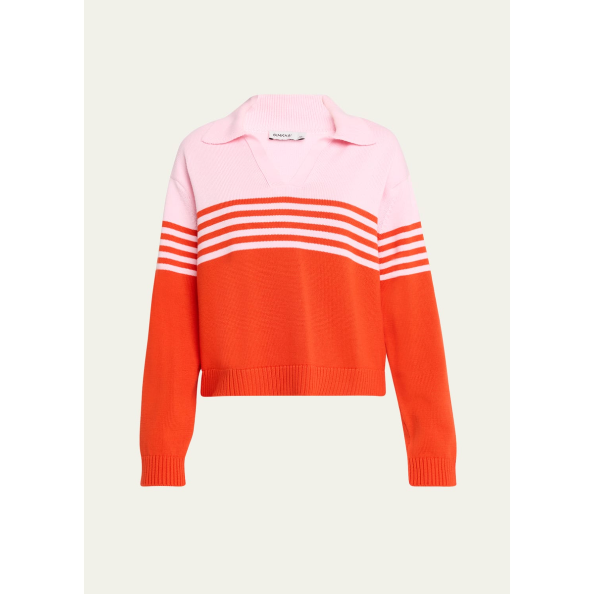 Jules Stripe Polo Sweater - Lobster Stripe