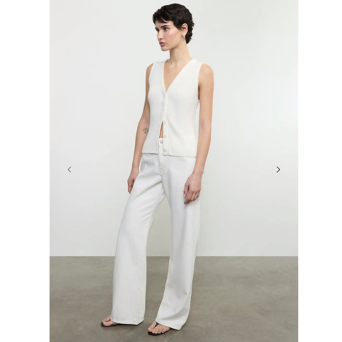 Slouchy Straight Jean - Ecru