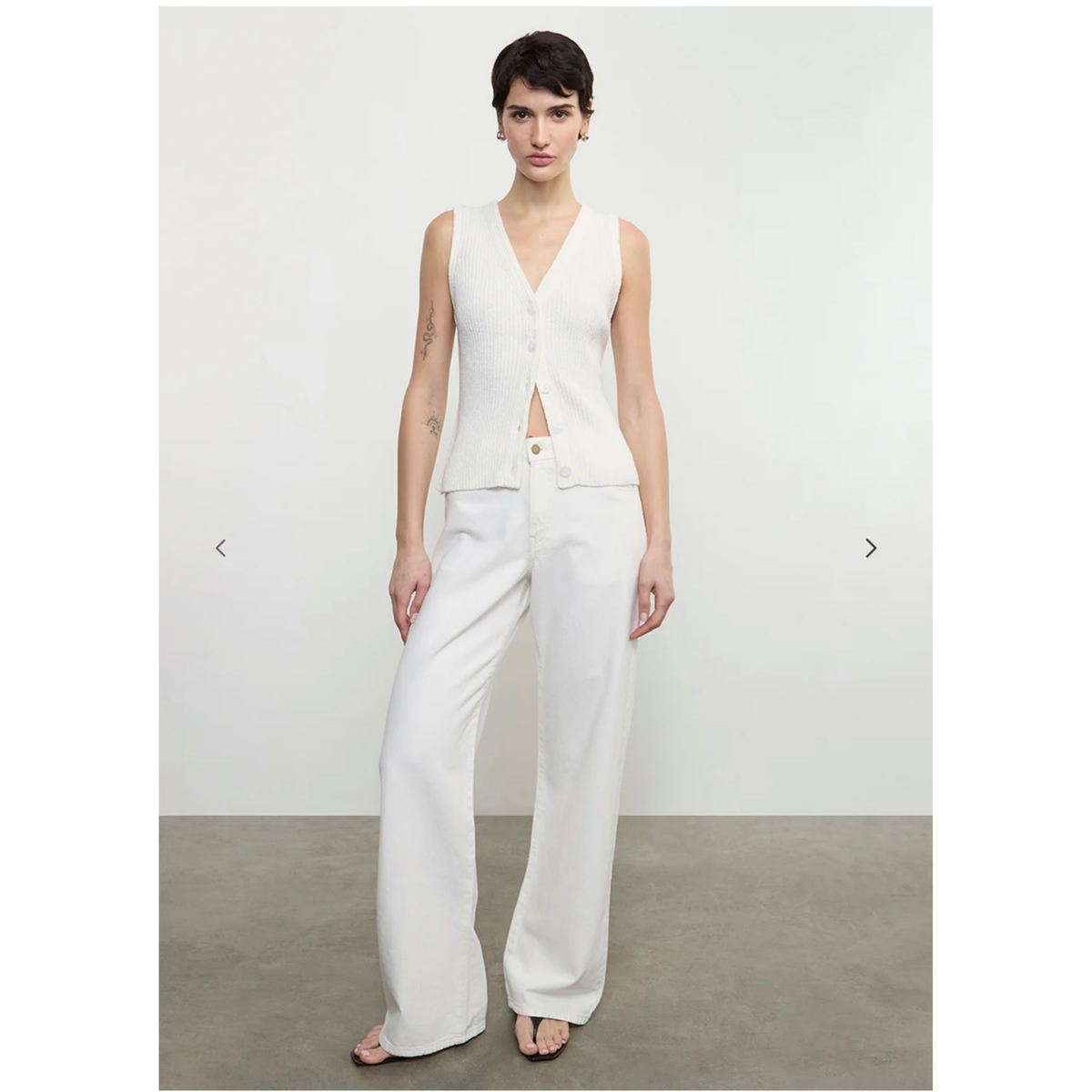 Slouchy Straight Jean - Ecru