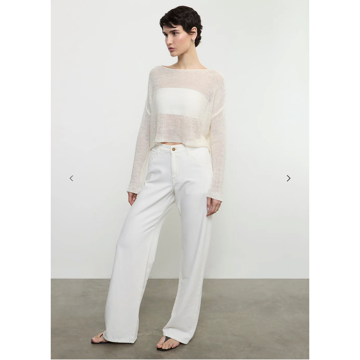 Slouchy Straight Jean - Ecru