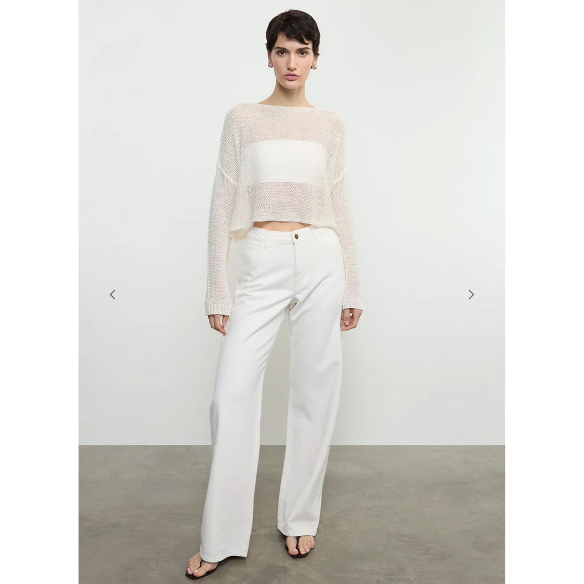 Slouchy Straight Jean - Ecru