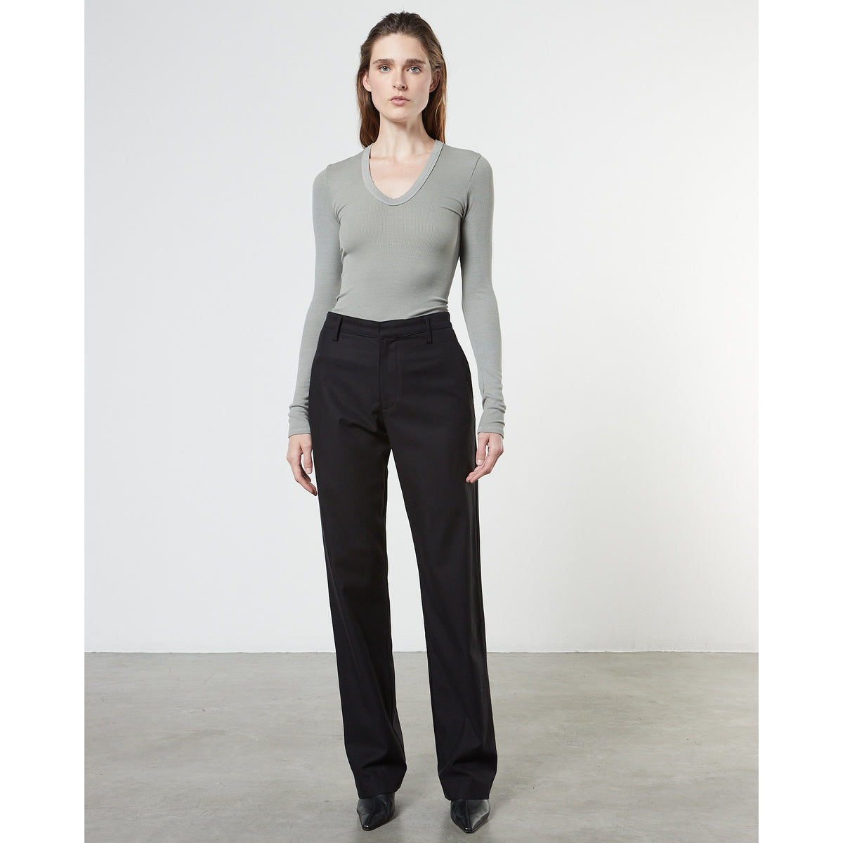 Bold Rib L/S U Neck