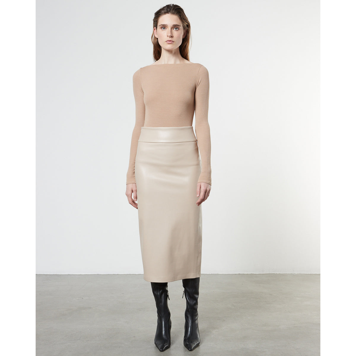 Soft Leather Pencil Skirt