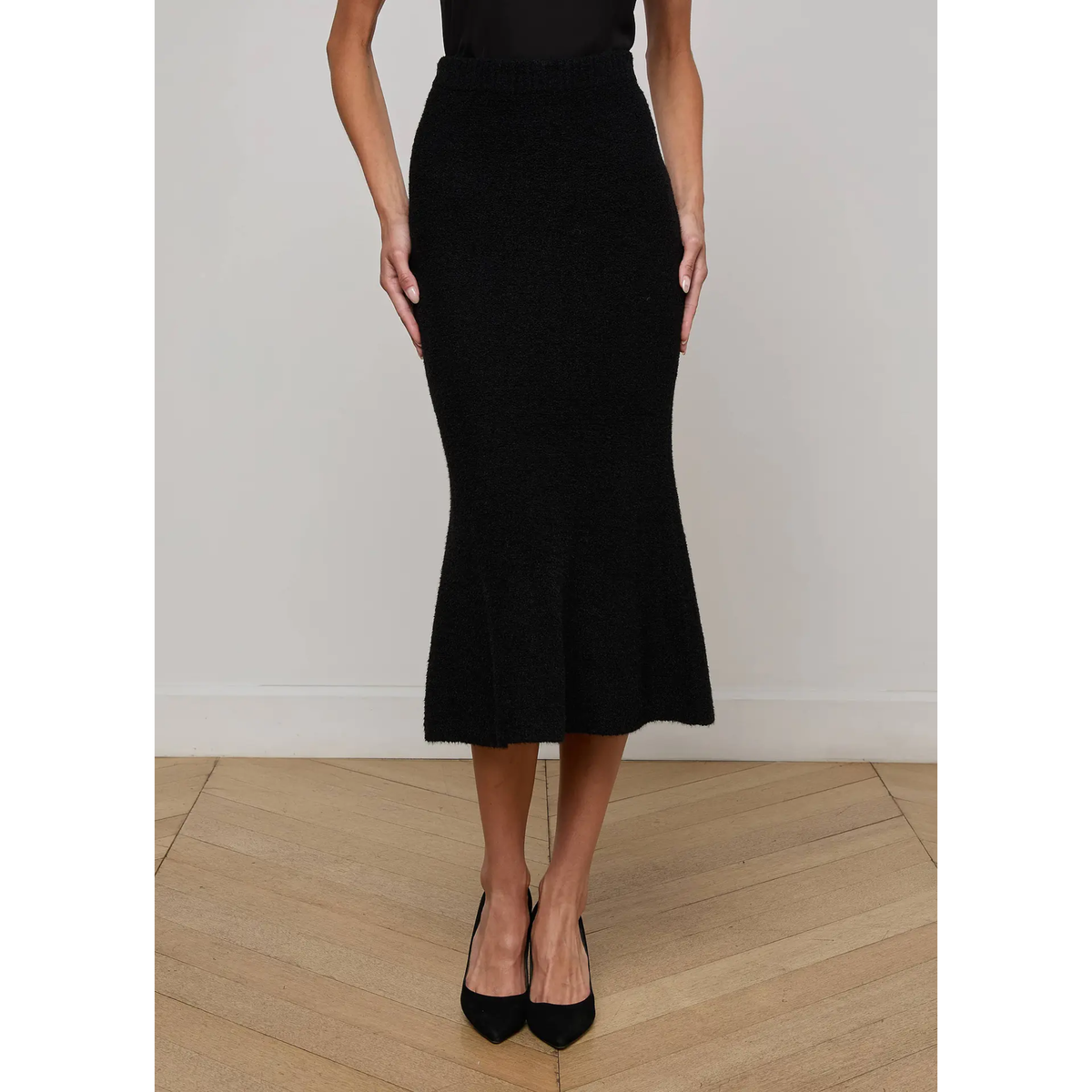 Salem Knit Flare Skirt - Black