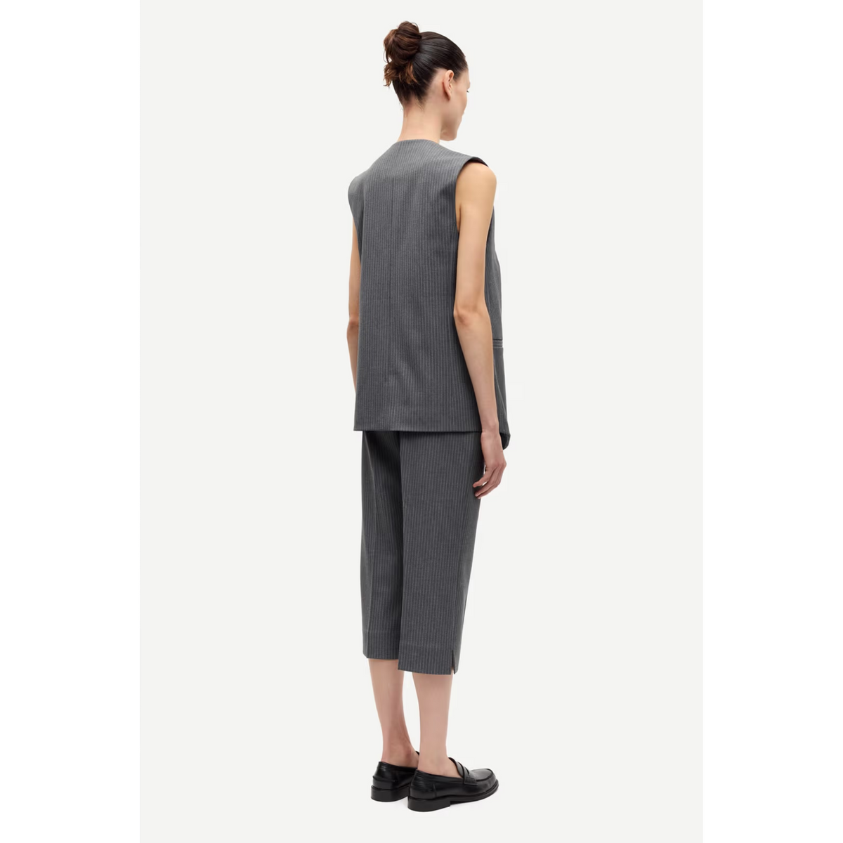 Saleni Vest - Dark Gull Gray Pinstripe