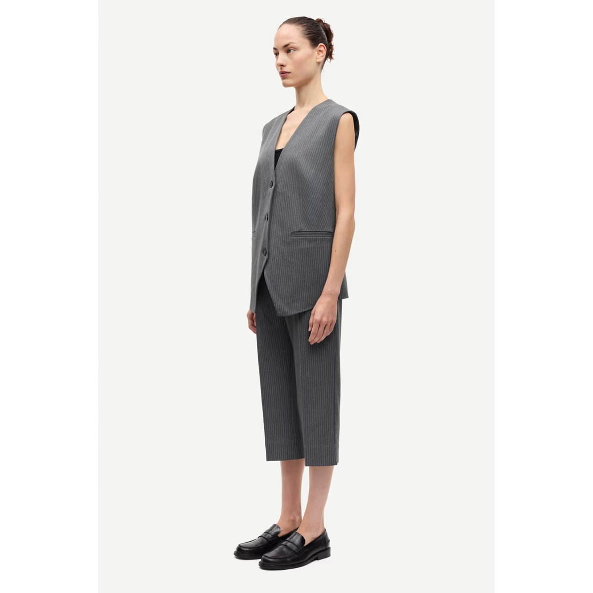 Saleni Vest - Dark Gull Gray Pinstripe