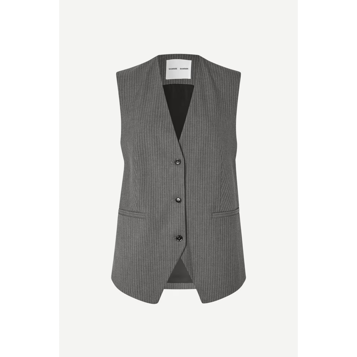 Saleni Vest - Dark Gull Gray Pinstripe
