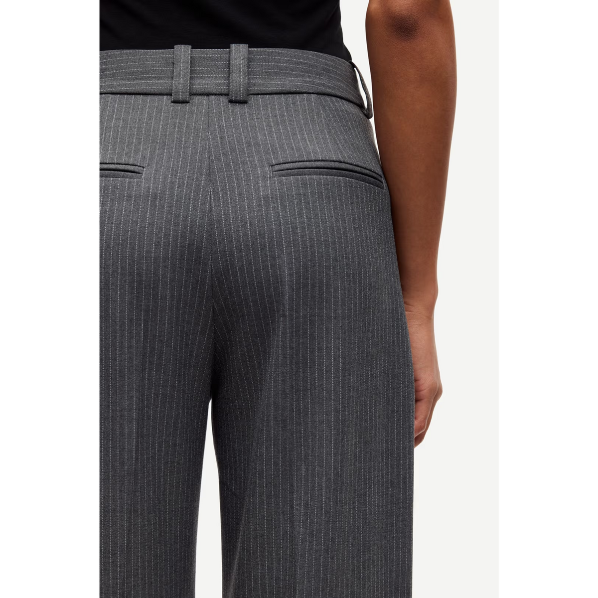 Salot Trousers - Dark Gray Pinstripe
