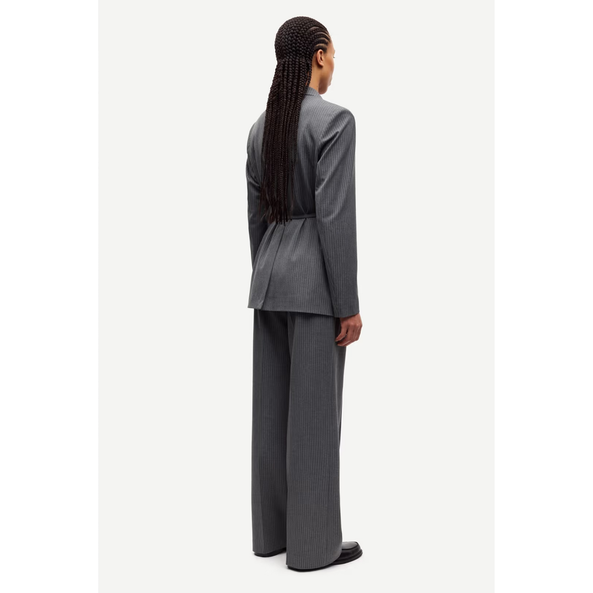 Salot Trousers - Dark Gray Pinstripe