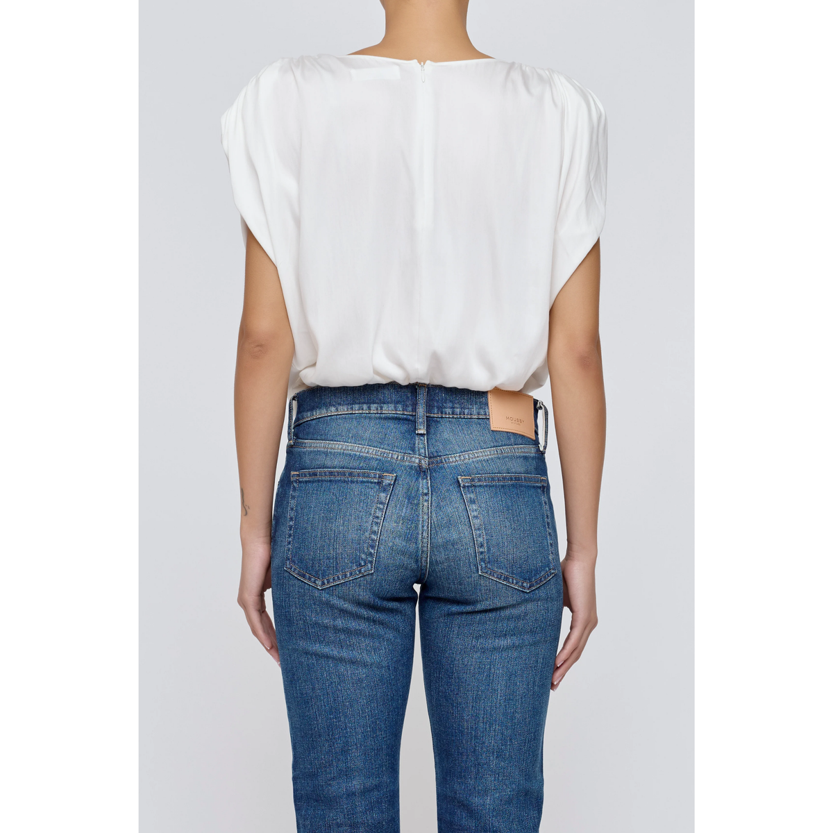 Satin Shell Cap Top - White