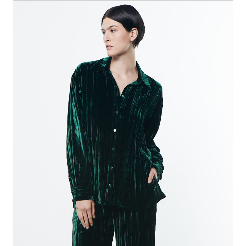 Silk Textured Velvet Blouse