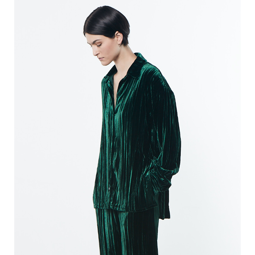 Silk Textured Velvet Blouse