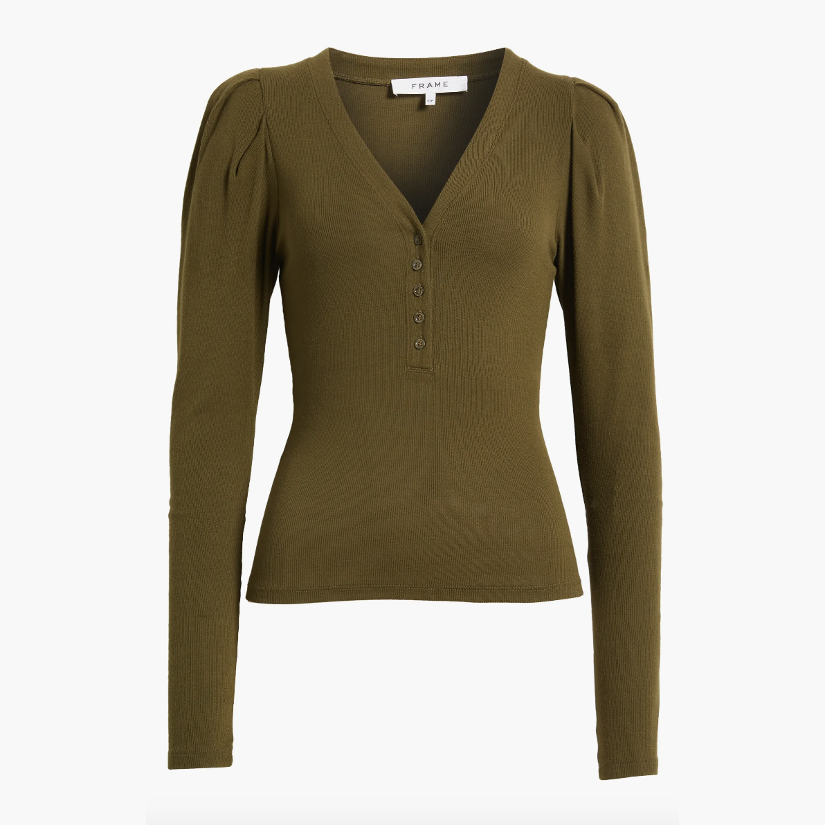 Puff Shoulder Rib Henley