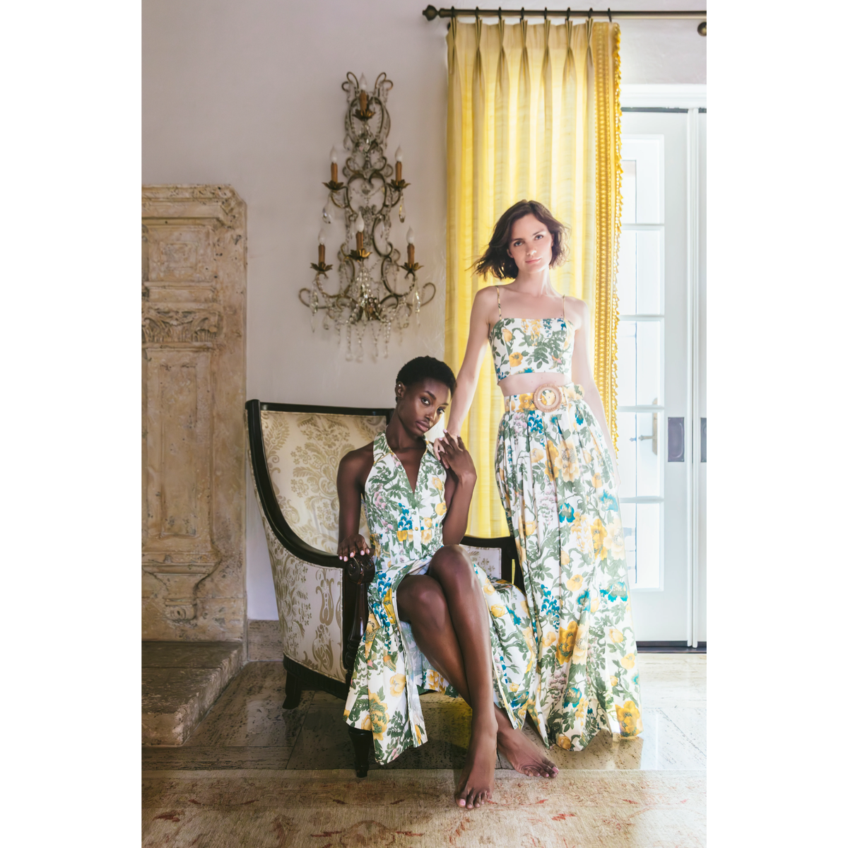 Seema Top - Flora Meadow Ivory