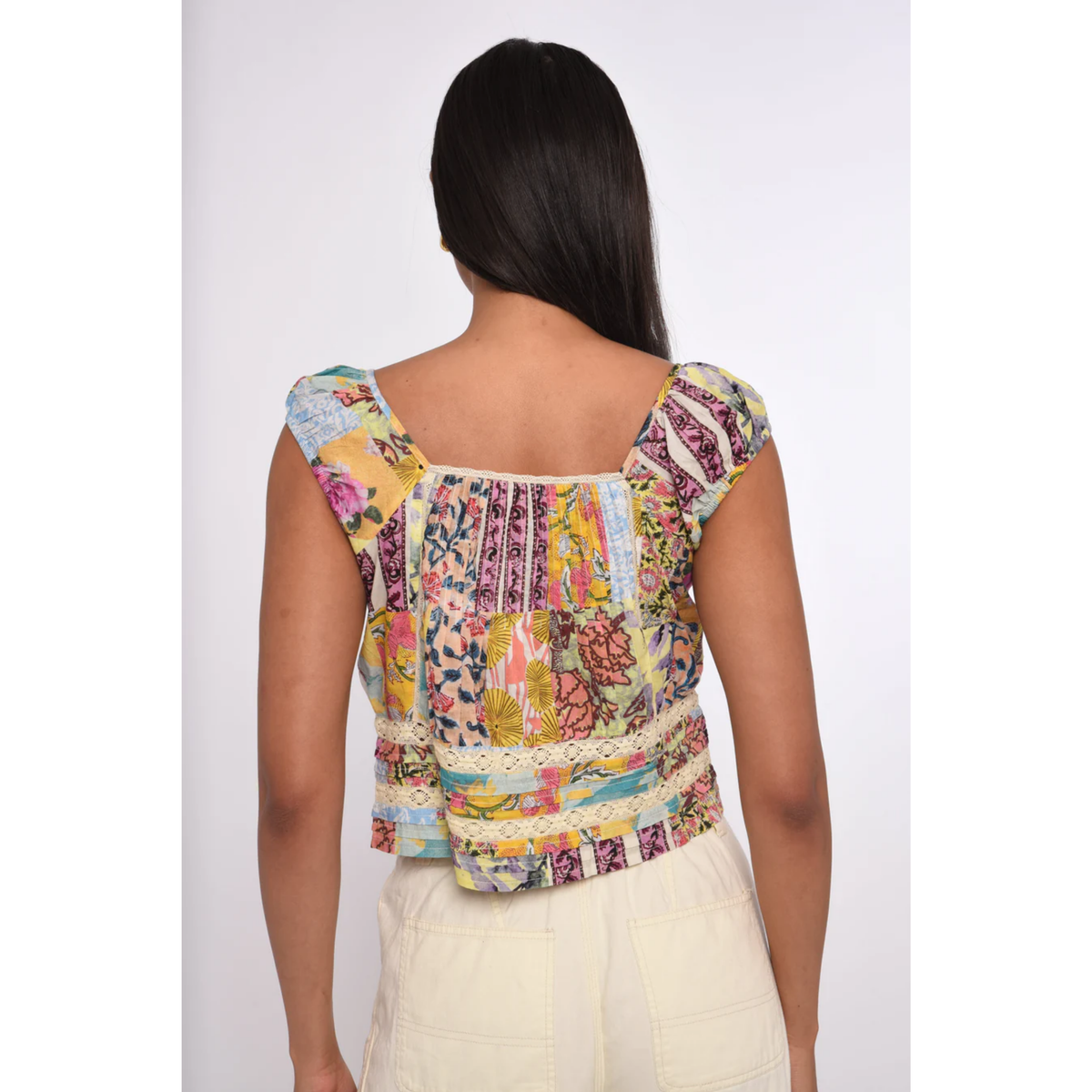 Shiri Top - Petunia Patchwork Print