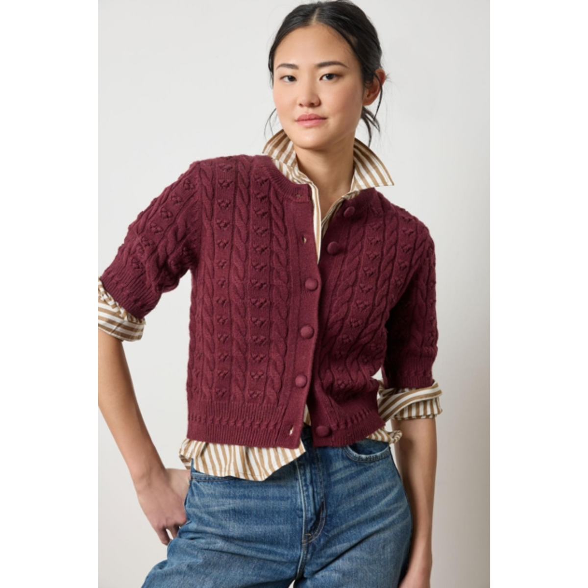 Short Sleeve Cardigan Sweater
