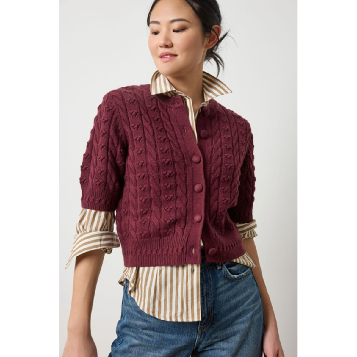 Short Sleeve Cardigan Sweater