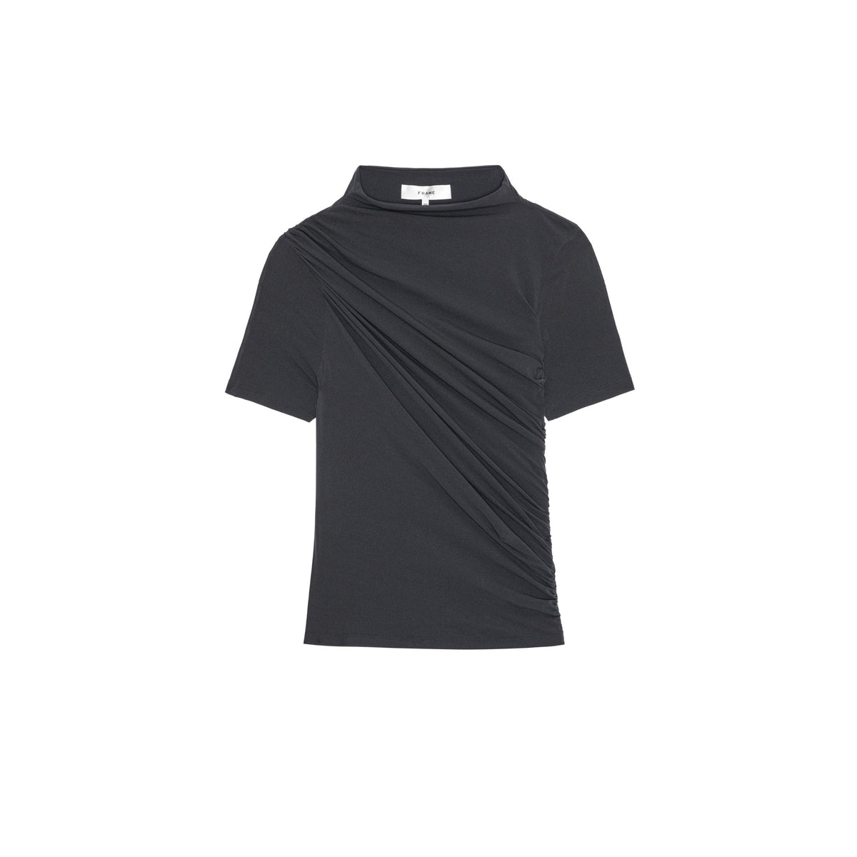 Short Sleeve Drape Top - Black