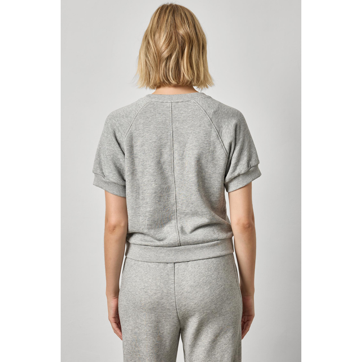 Short Sleeve Terry Sweatshirt - Heather Grey
