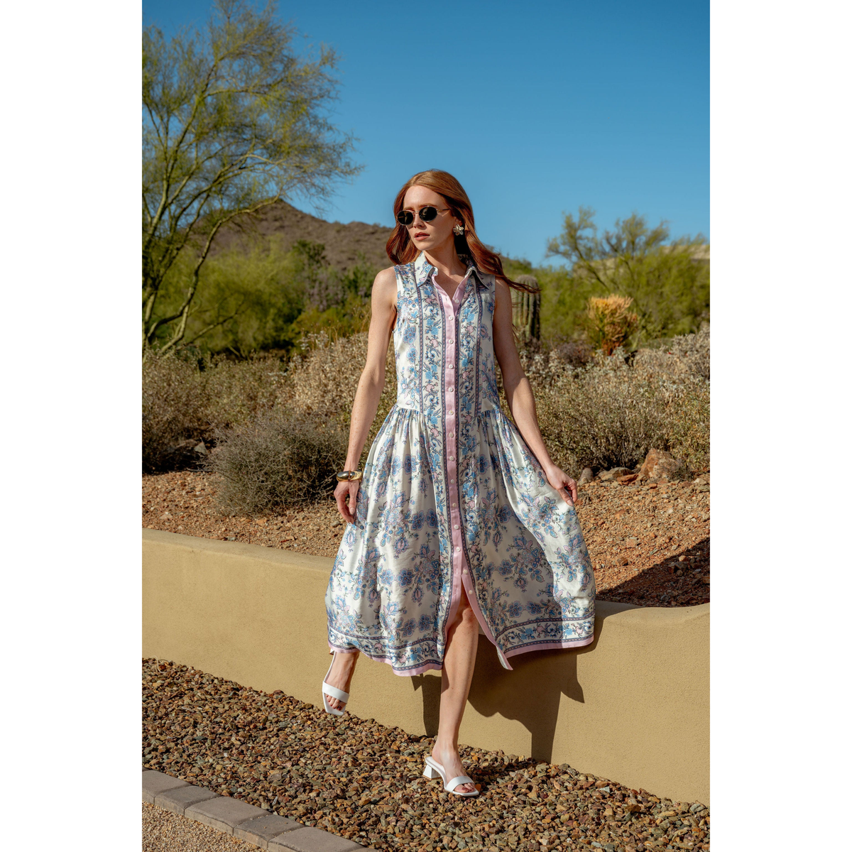 Sierra Midi Dress - Greta Scarf Print