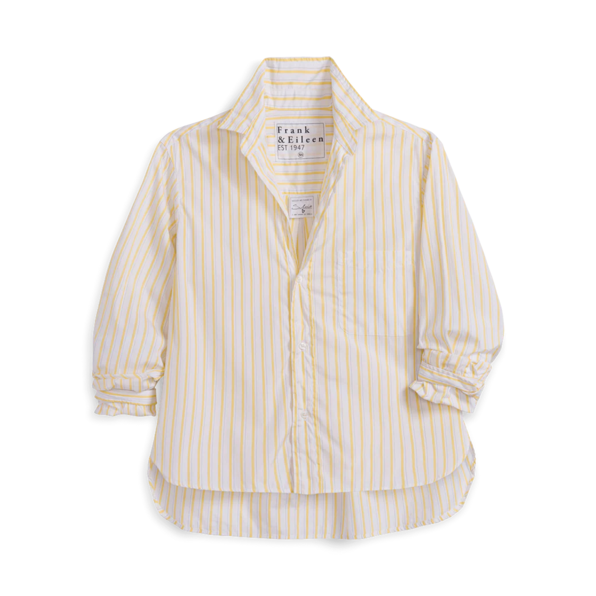 Silvio Button Up - Yellow/Navy Stripe