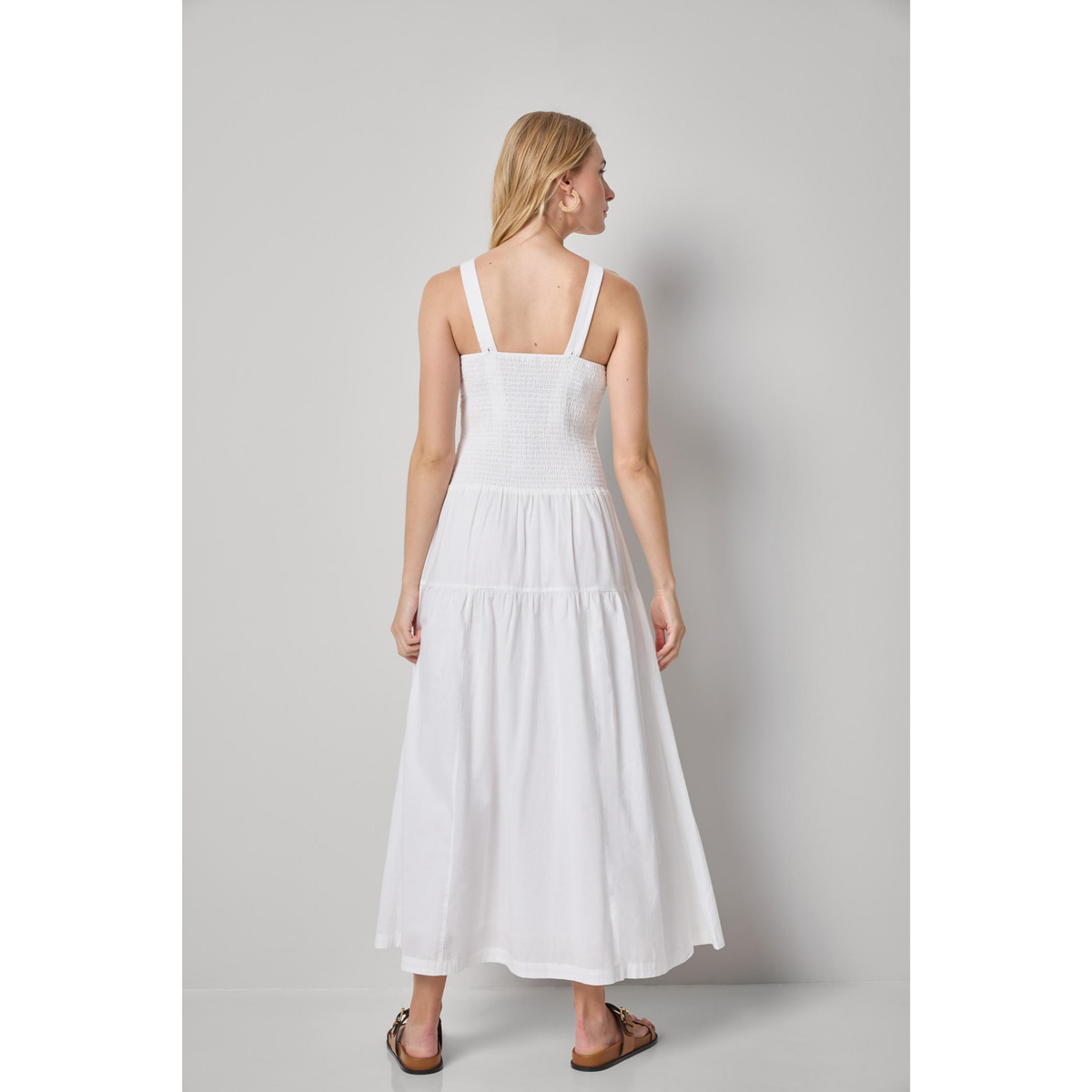 Smock Bodice Maxi Dress