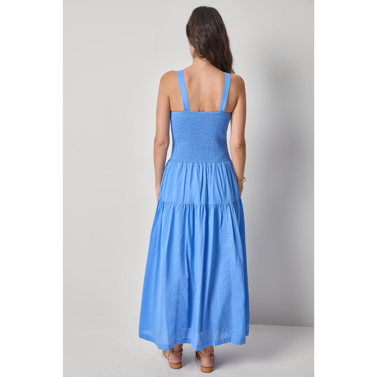 Smock Bodice Maxi Dress