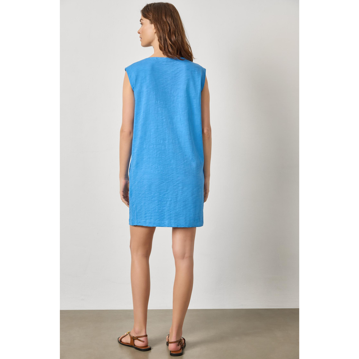 Snap Shoulder Boatneck Dress - Regatta