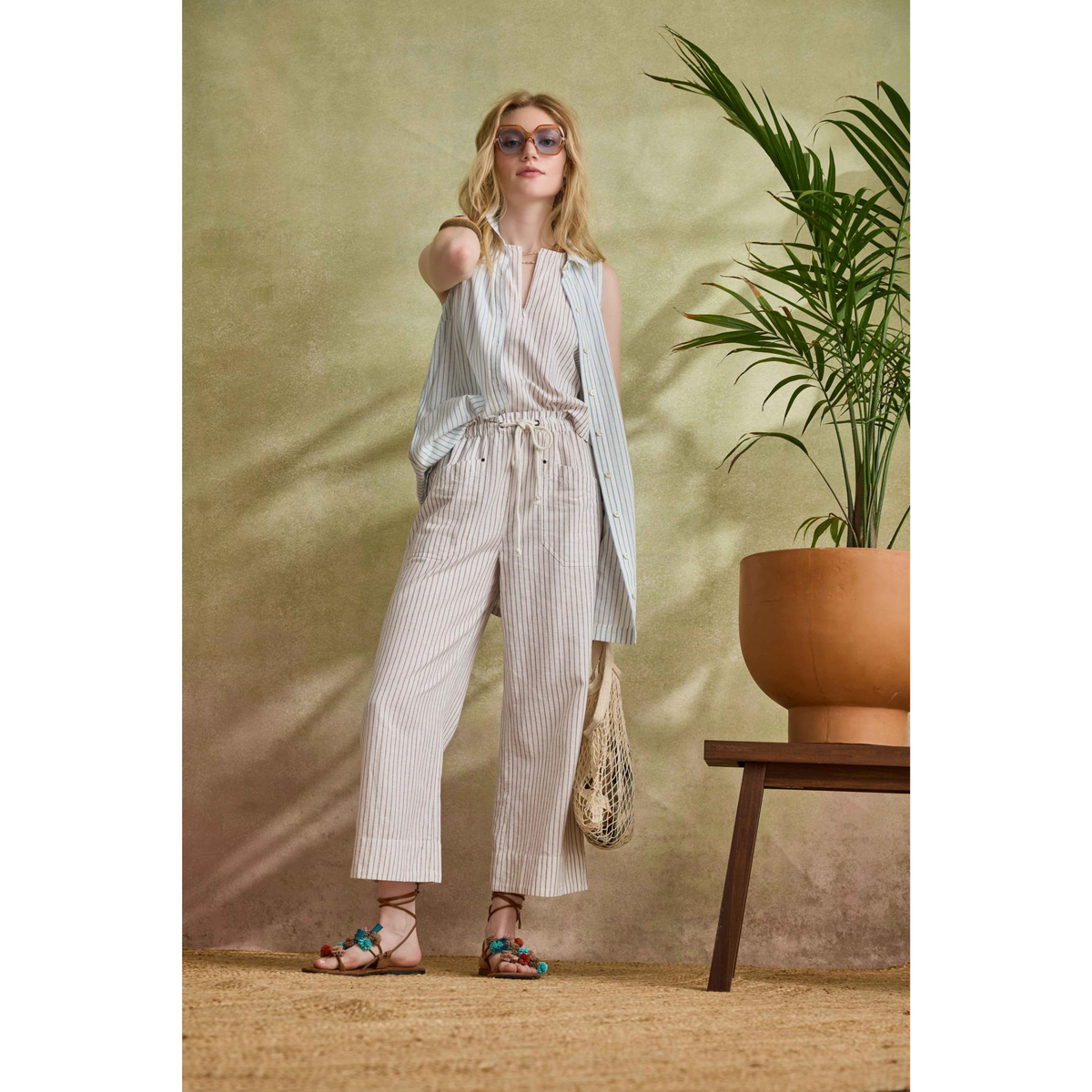 Stripe Pant - Bark Stripe