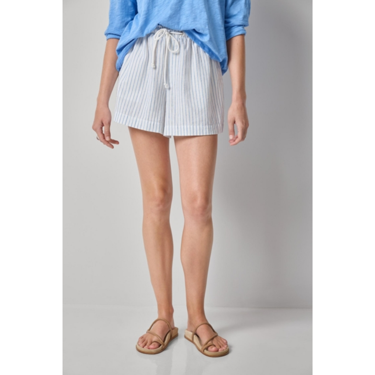 Striped Drawstring Short - Capri Stripe