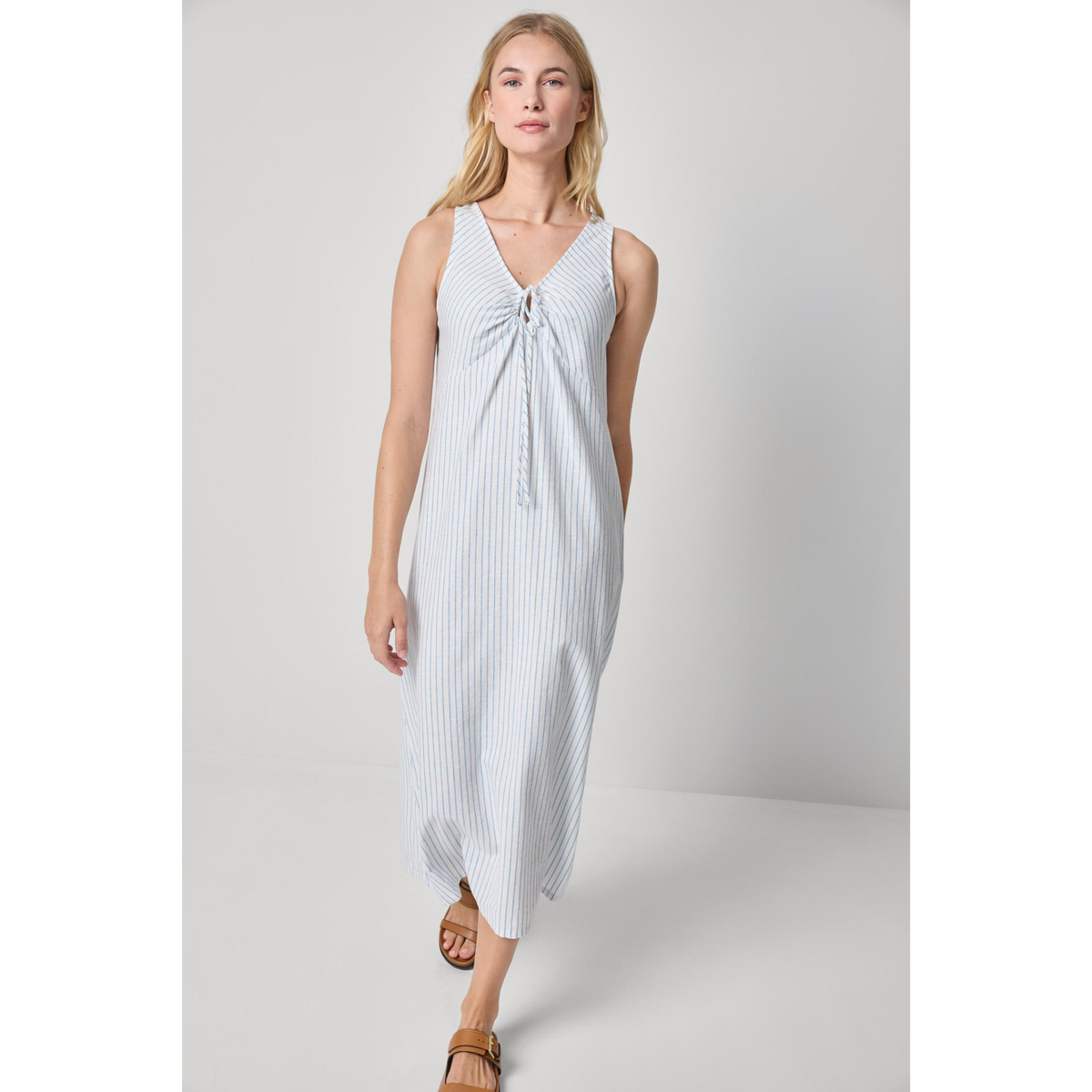Striped Keyhole Midi Dress - Capri Stripe