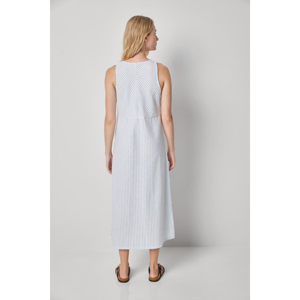 Striped Keyhole Midi Dress - Capri Stripe