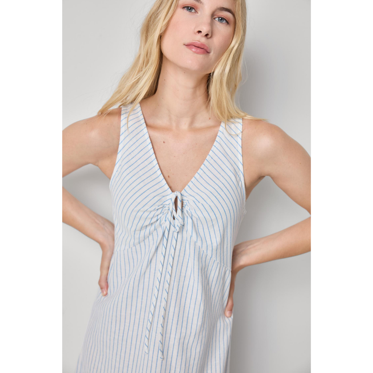 Striped Keyhole Midi Dress - Capri Stripe