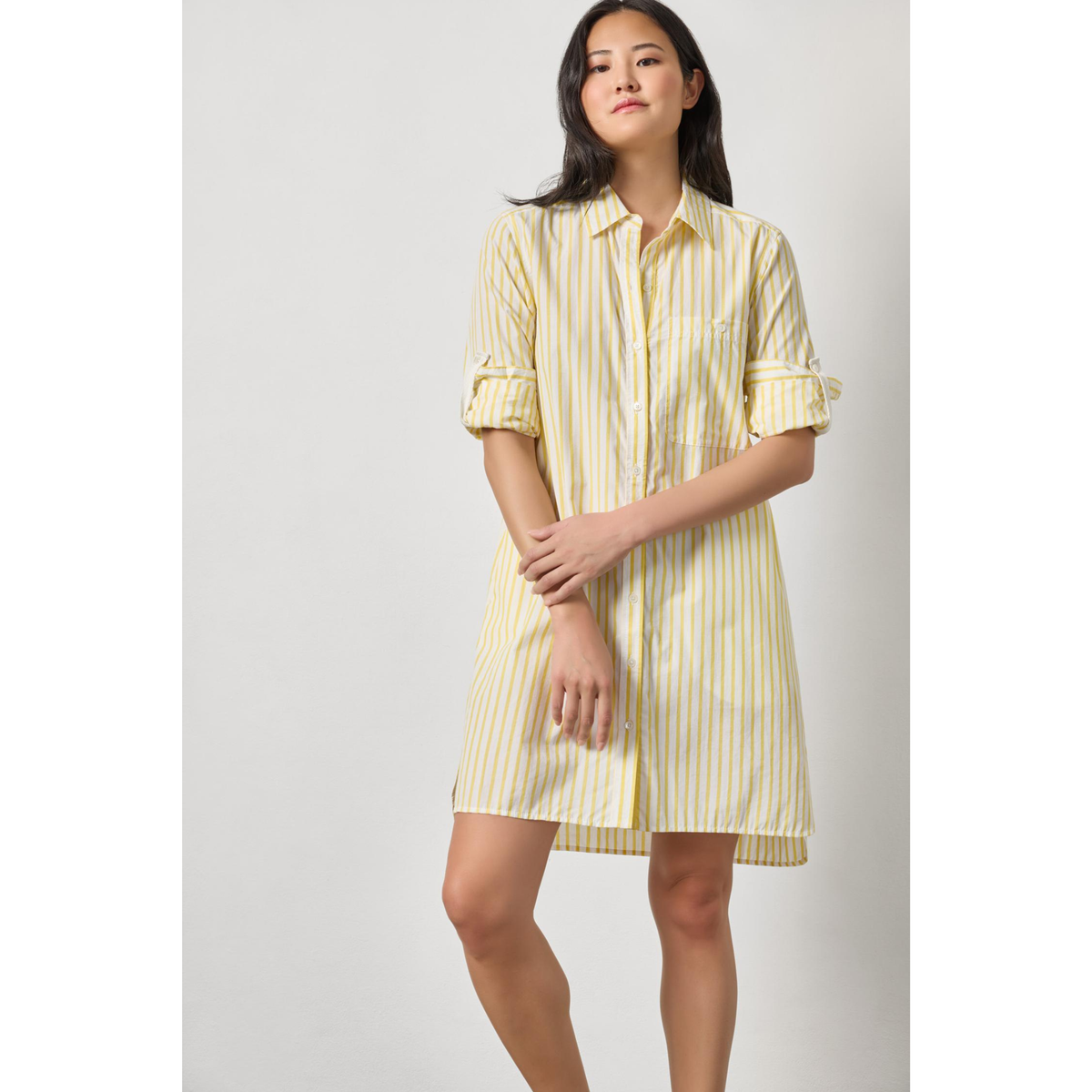 Striped Shirt Dress - Sunflower Stripe