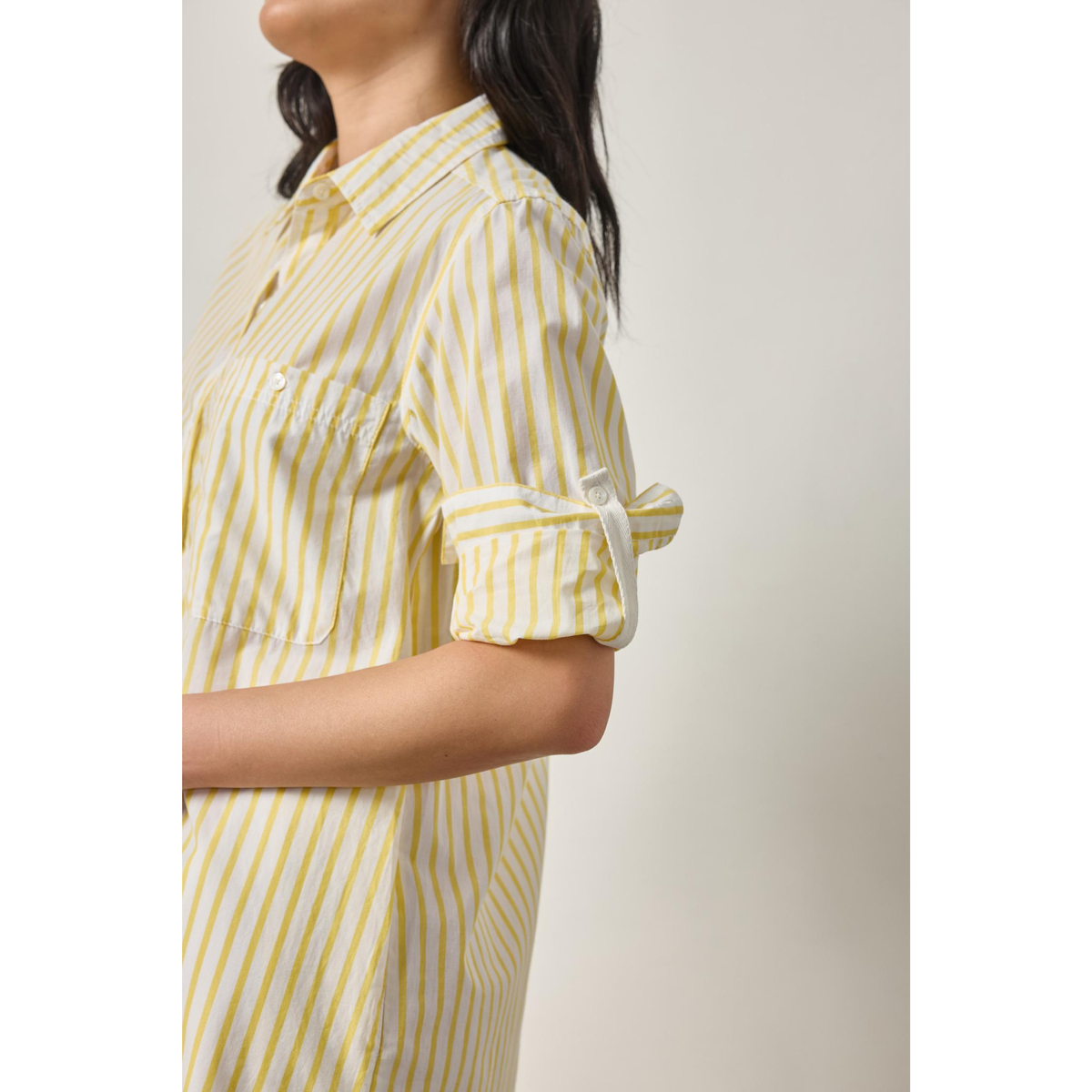 Striped Shirt Dress - Sunflower Stripe