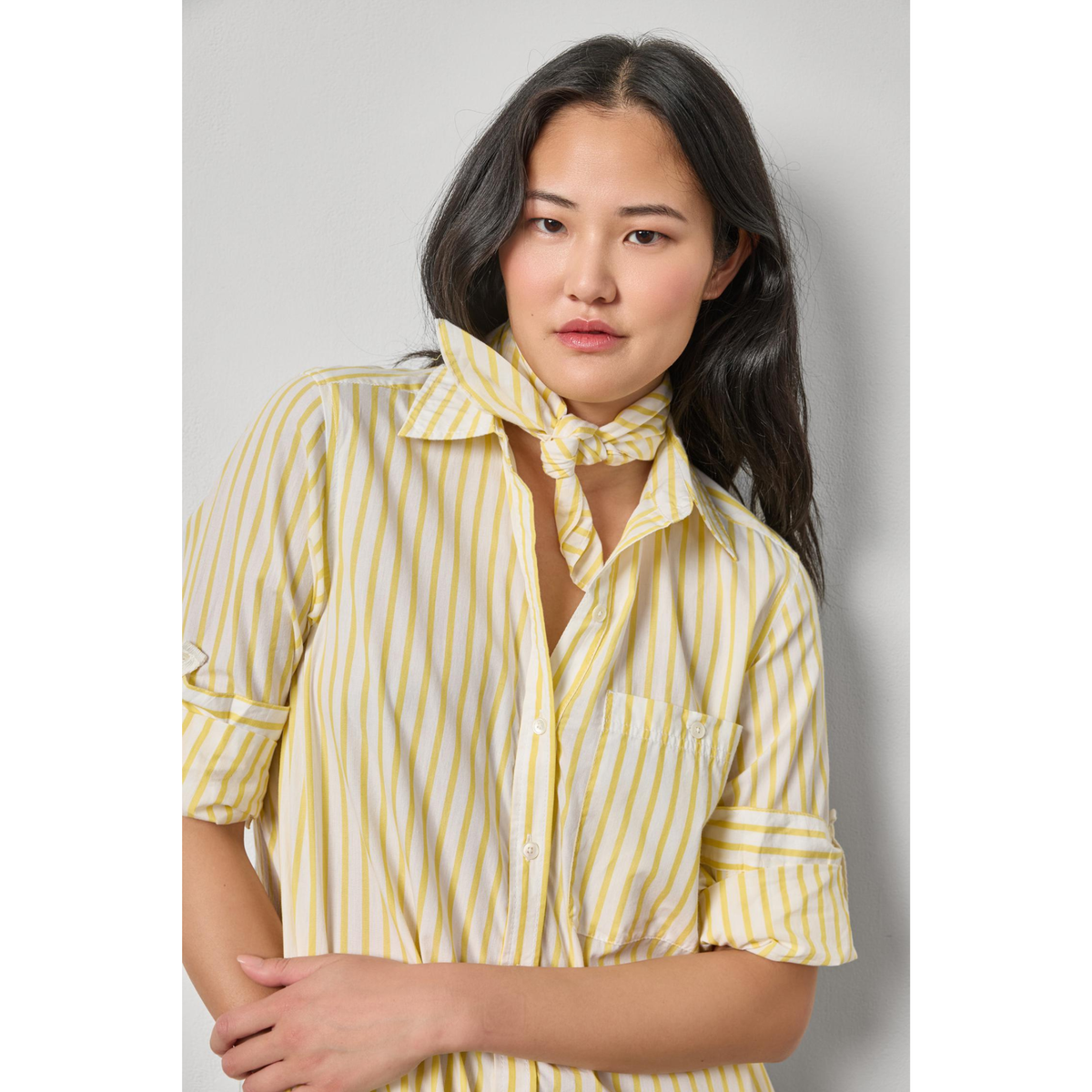 Striped Shirt Dress - Sunflower Stripe