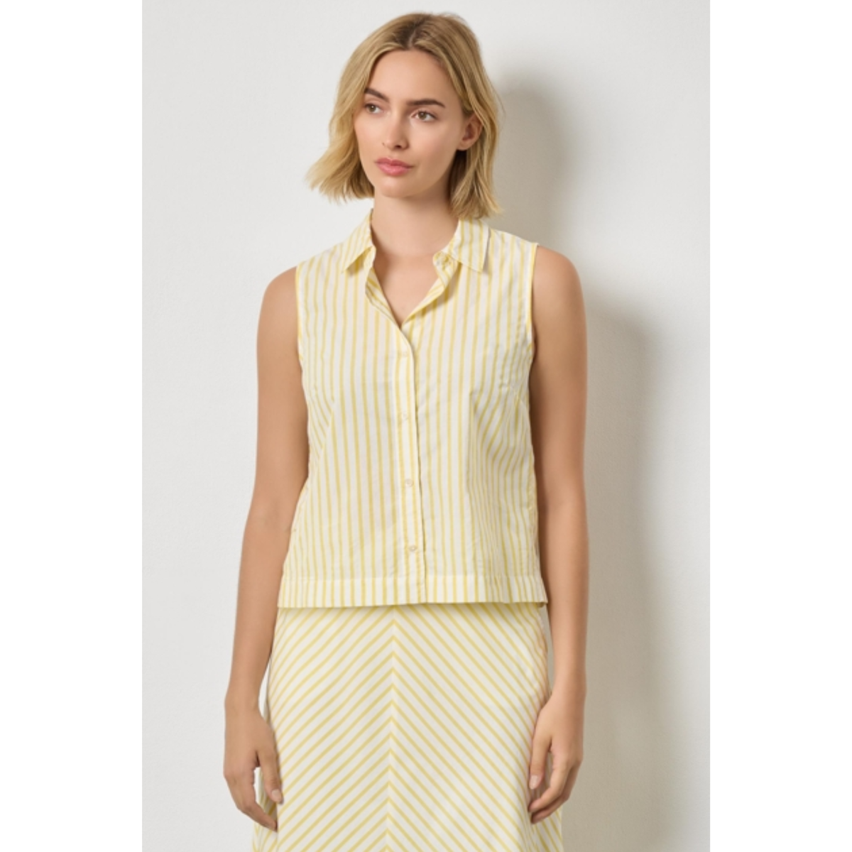 Striped Sleeveless Shirt - Sunflower Stripe
